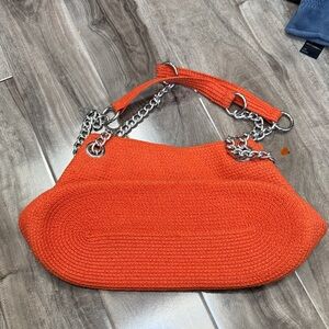 Orange Chain Strap Women's Bag